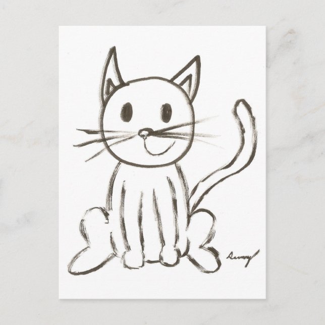 Painted Kitty Postcard Postkarte (Vorderseite)