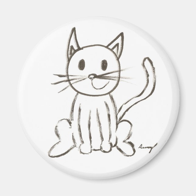 Painted Kitty Round Magnet (Vorne)