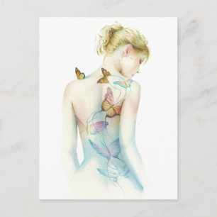 "Painted Lady" Tattoo-Fantasie Postkarte