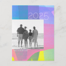 Painted Layers 2025 New Years Foto Postkarte