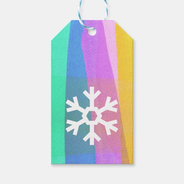 Painted Layers Snowflake Gift Tag Geschenkanhänger (Vorderseite)