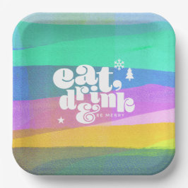 Painted Layers Weihnachtspapier Pappteller