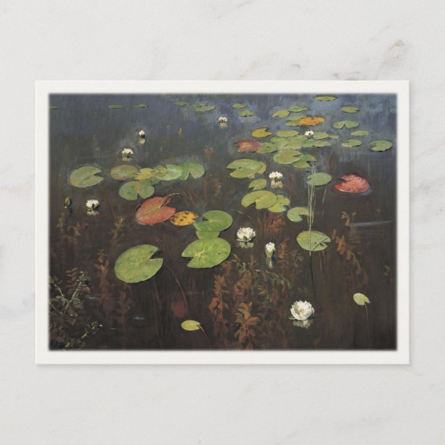 Painted Lilipads Postcard Grüße Postkarte (Vorderseite)