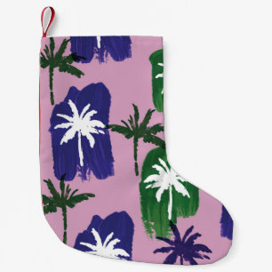Painted Palm, Navy Blue Green. Kleiner Weihnachtsstrumpf
