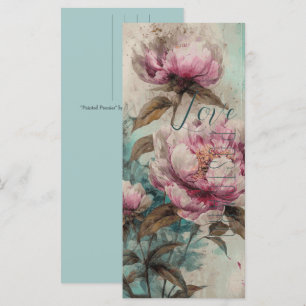 Painted Peonies - Grußkarte, Postkarte