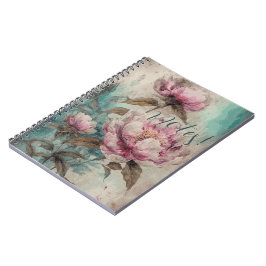 Painted Peonies - Notebook Notizblock