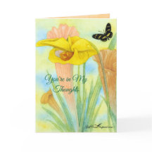 Painted Petals Pitcher Plant Folded Greeting Card