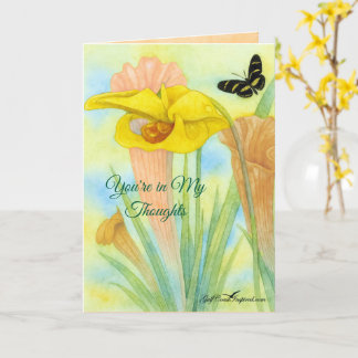 Painted Petals Pitcher Plant Folded Greeting Card Karte