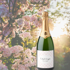 Painted Pink Checkerboard Pattern Wedding