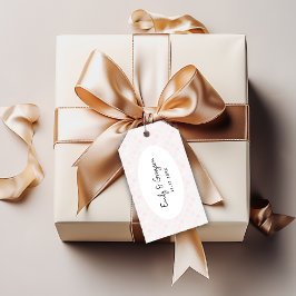 Painted Pink Checkerboard Pattern Wedding Geschenkanhänger