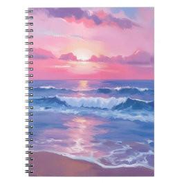 Painted Pink Ocean | Coastal Watercolor Pastel Notizblock