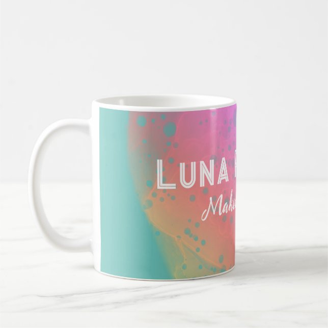 Painted Pink Rainbow Anpassbare Tasse (Links)