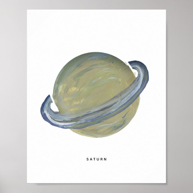 Painted Planet Saturn Art Print Poster (Vorne)