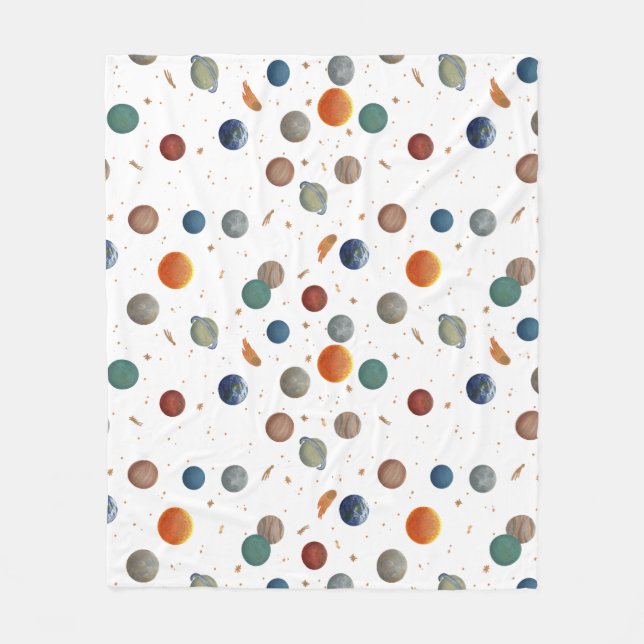 Painted Planets Baby Fleecedecke (Vorderseite)