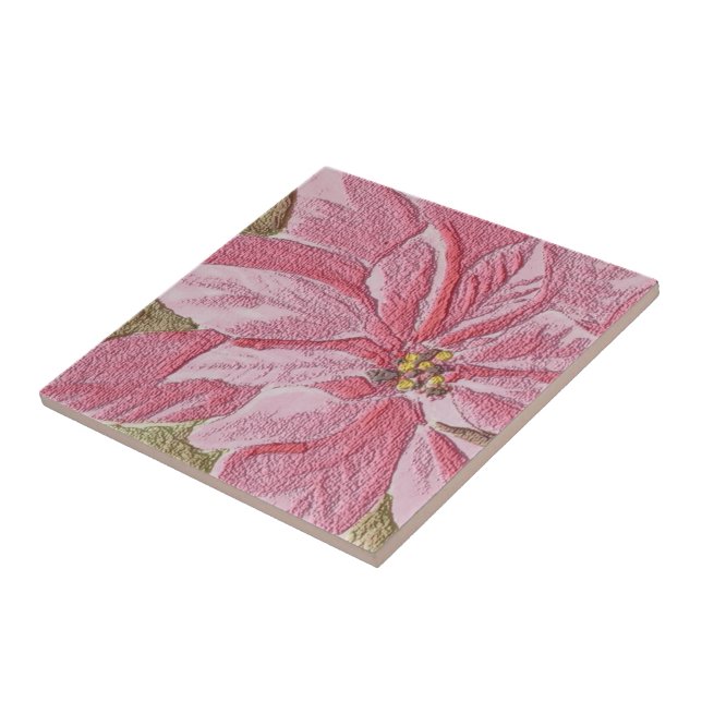 Painted Poinsettia Weihnachtslied Blume Tile Fliese (Seite)