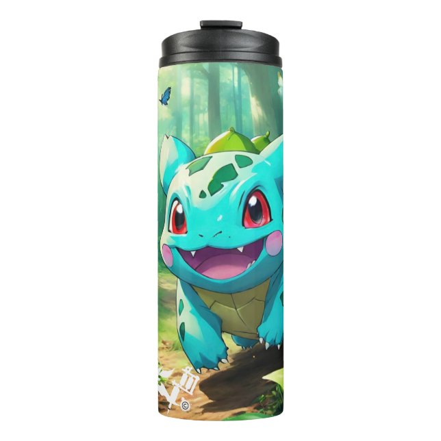 Painted Pokémon Bulbasaur Chasing Butterflies Thermosbecher (Vorderseite)