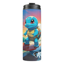 Painted Pokémon Squirtle Surfing Travel Mug