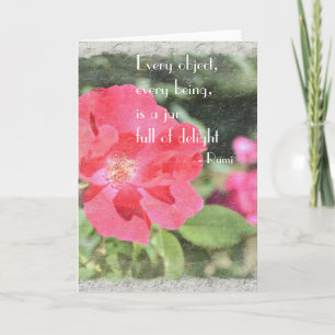 Painted Rose Floral Garden Rumi Quote Card Karte