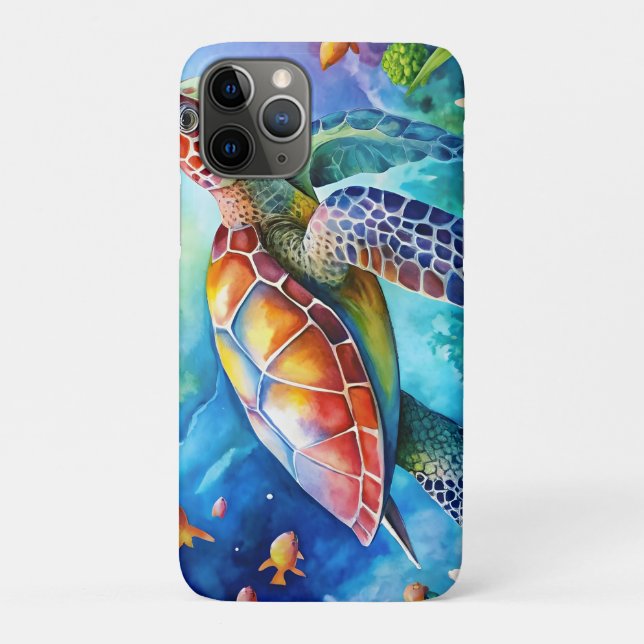 Painted Sea Turtle  Case-Mate iPhone Hülle (Rückseite)