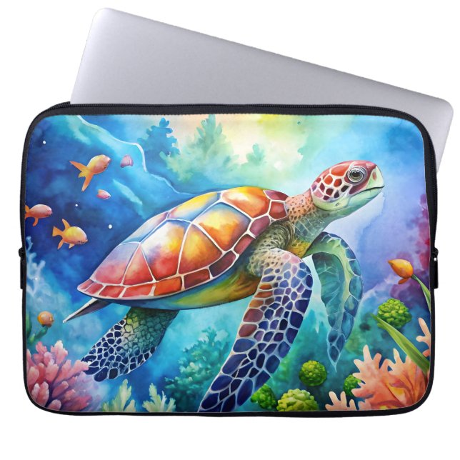 Painted Sea Turtle  Laptopschutzhülle (Vorderseite)