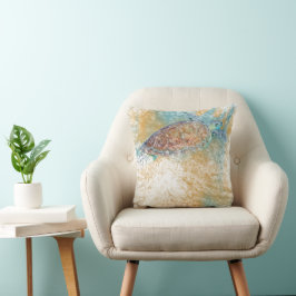 Painted Sea Turtle Throw Kissen | Strand und Küste
