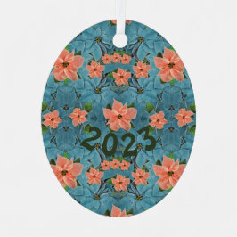 Painted Soft Pastel Poinsettia Holiday Ornament Aus Metall