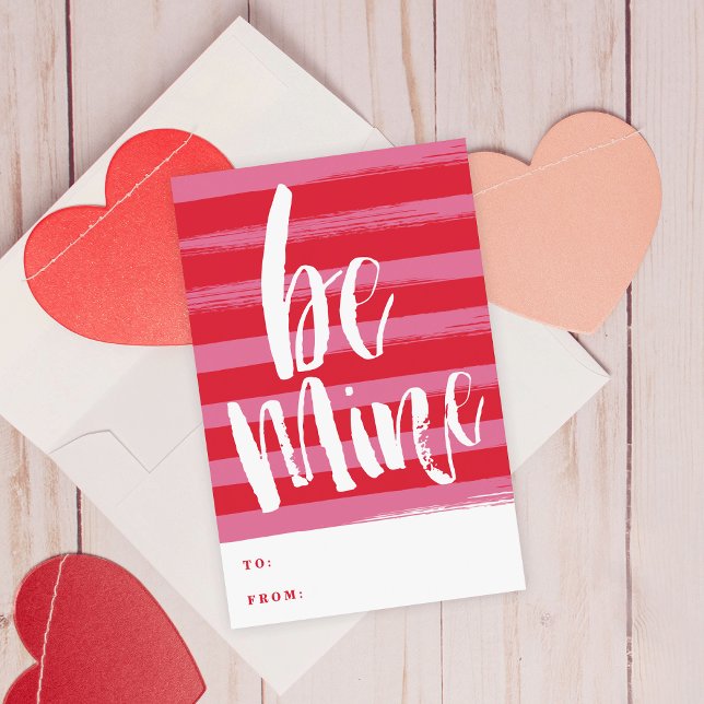 Painted stripe classroom valentine day card einladung (Von Creator hochgeladen)