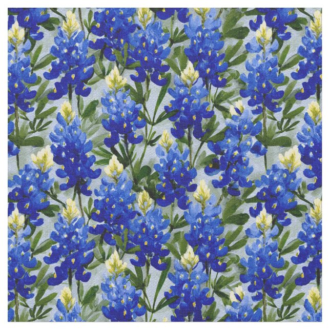 Painted Style Bluebonnet fabric Stoff (Nahaufnahme)