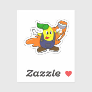 Painter als Maler mit Pinsel Aufkleber