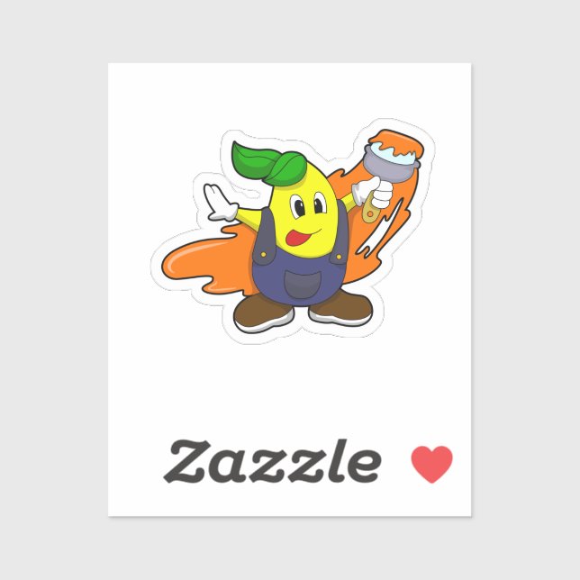 Painter als Maler mit Pinsel Aufkleber (Blatt)