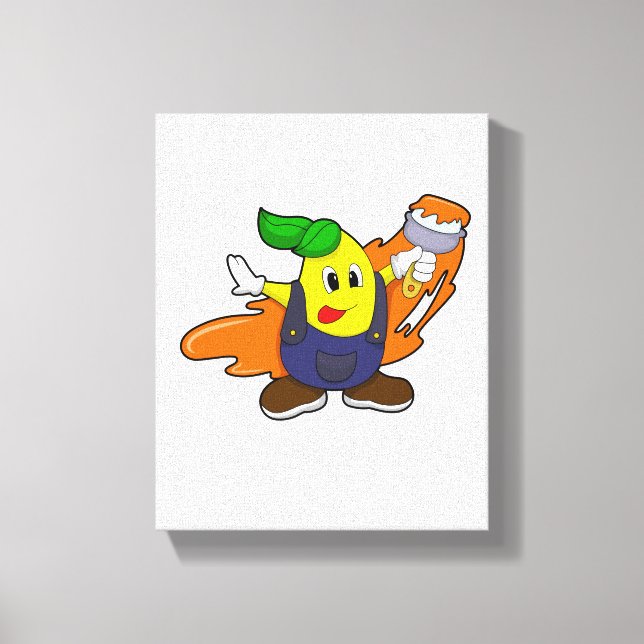 Painter als Maler mit Pinsel Leinwanddruck (Vorderseite)