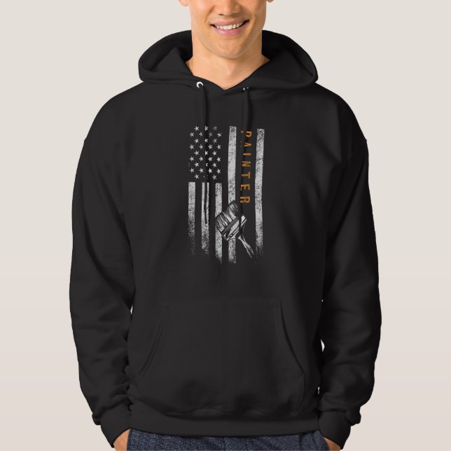 Painter American Flag Malerei Hoodie (Vorderseite)