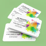 Painter & Decorator Interior and Exterior Visitenkarte<br><div class="desc">Cool modern design for a painter and decorator to advertise a business. A splat of colour paint and a business template that can easily be personalized.</div>