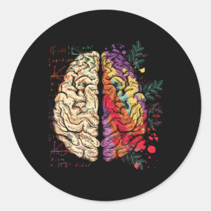 Painter Neuroscience Colorful Hu Brain Runder Aufkleber
