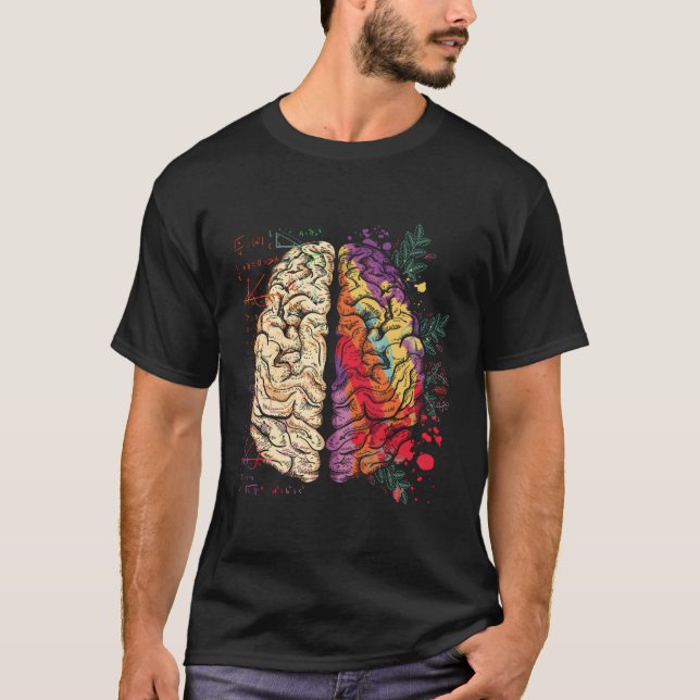 Painter Neuroscience Colorful Hu Brain T-Shirt (Vorderseite)