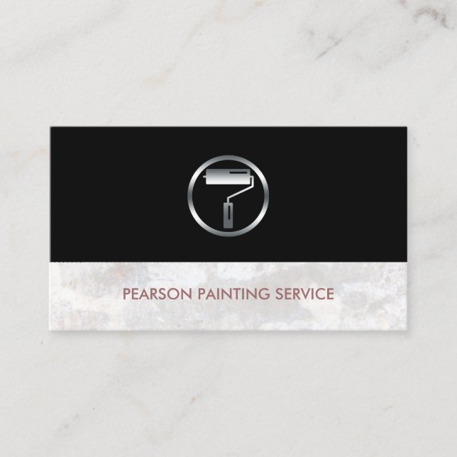 Painter Paint Roller Brush Icon Visitenkarte (Vorderseite)