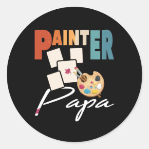 Painter Papa Artist Design For Father's Day Runder Aufkleber