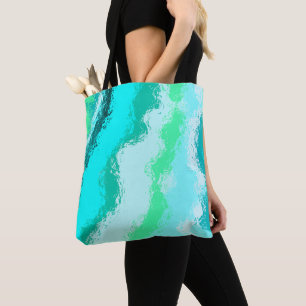 Painterly Abstrakt Wavy Blue Aqua Green Künstleris