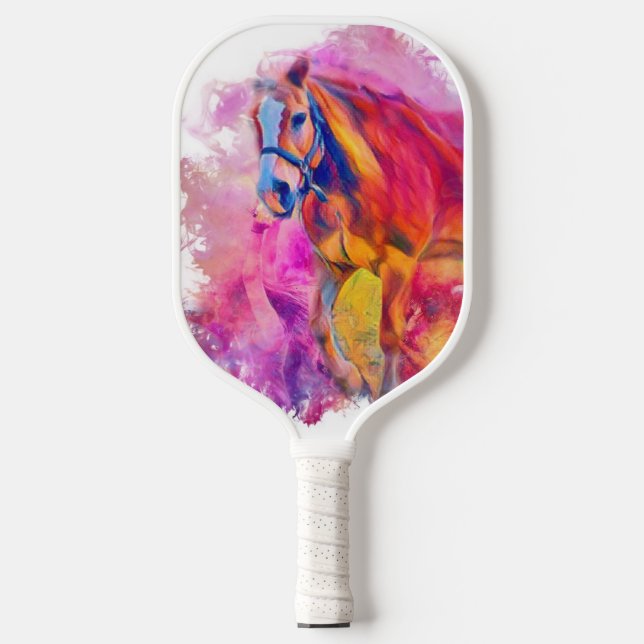 Painterly Animal - Pferd Pickleball Schläger (Vorderseite)