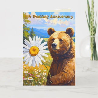 Painterly Bären Daisy Meadow 5. Wedding Anniv. Karte