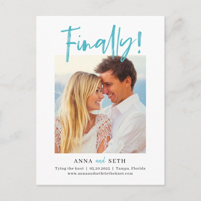 Painterly EndEDITABLE COLOR Save the Date Postkarte (Vorderseite)