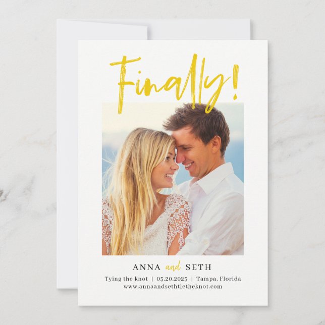 Painterly Final CUSTOM FARBE Save the Date Card Dankeskarte (Vorderseite)