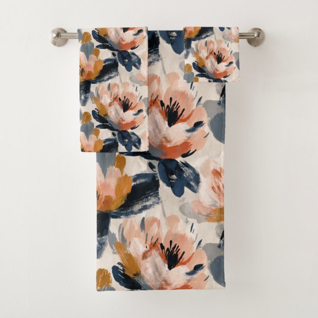 Painterly Floral Botanical Towel Badhandtuch Set (Insitu)