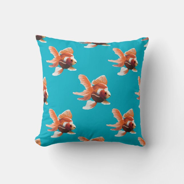 Painterly Goldfish Muster Custom Throw Pillow Kissen (Vorderseite)