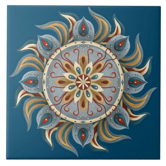 Painterly Mandala Fliese (Vorderseite)