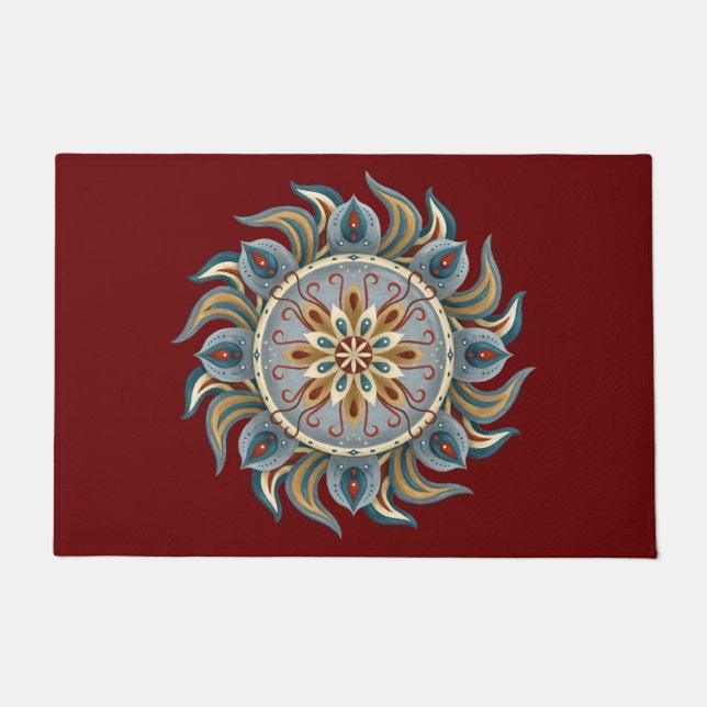 Painterly Mandala Fußmatte (Vorderseite)
