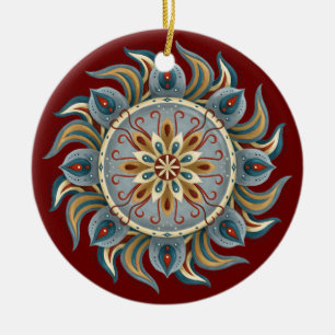Painterly Mandala Keramik Ornament