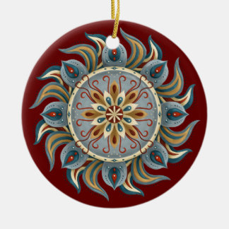 Painterly Mandala Keramik Ornament