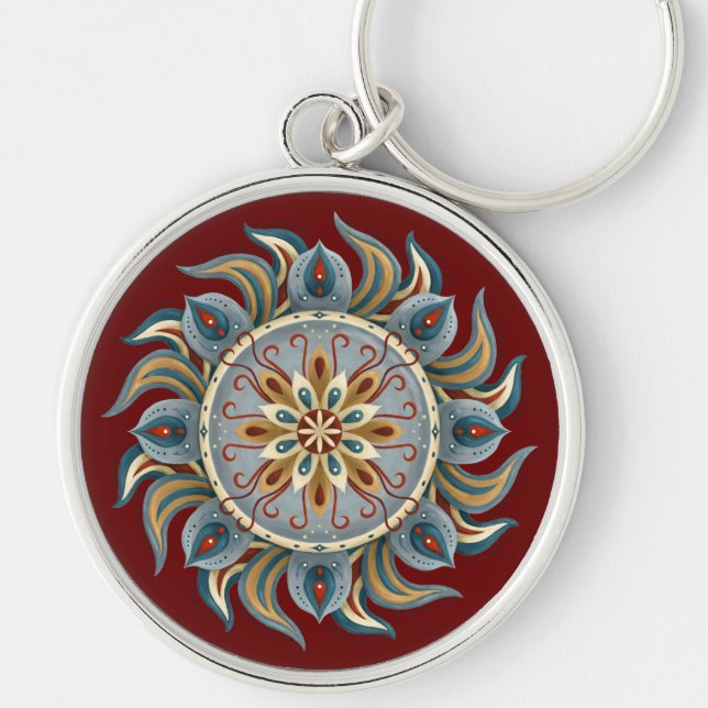 Painterly Mandala Schlüsselanhänger (Vorne)