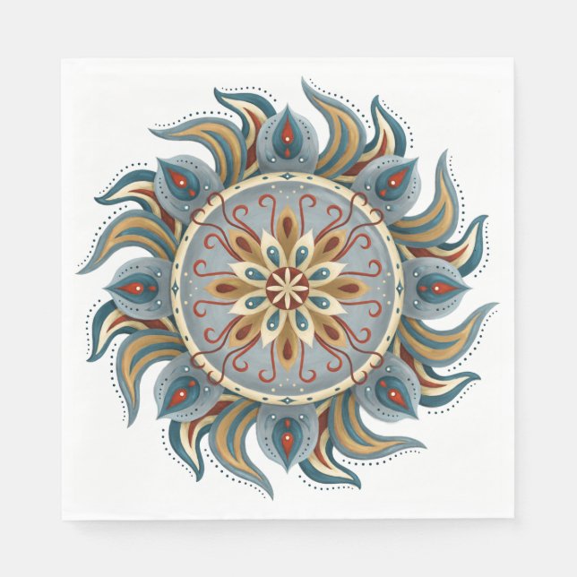 Painterly Mandala Serviette (Vorderseite)